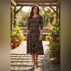 LulaRoe Dress  Boho Aztec Nicole Skater Size L